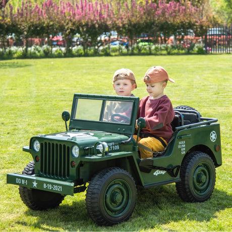 24V Freddo Military Willy Truck 3 Seater Electric Ride on