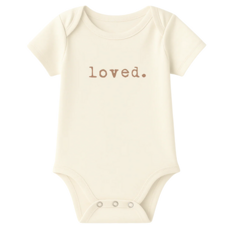Loved. Clay Organic Cotton Baby Bodysuit Short Sleeve - HoneyBug 