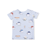 Baseballs Playing Baseball - Short Sleeve Loungewear Set