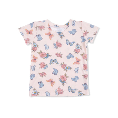 Country Girl Boots - Short Sleeve Loungewear Set