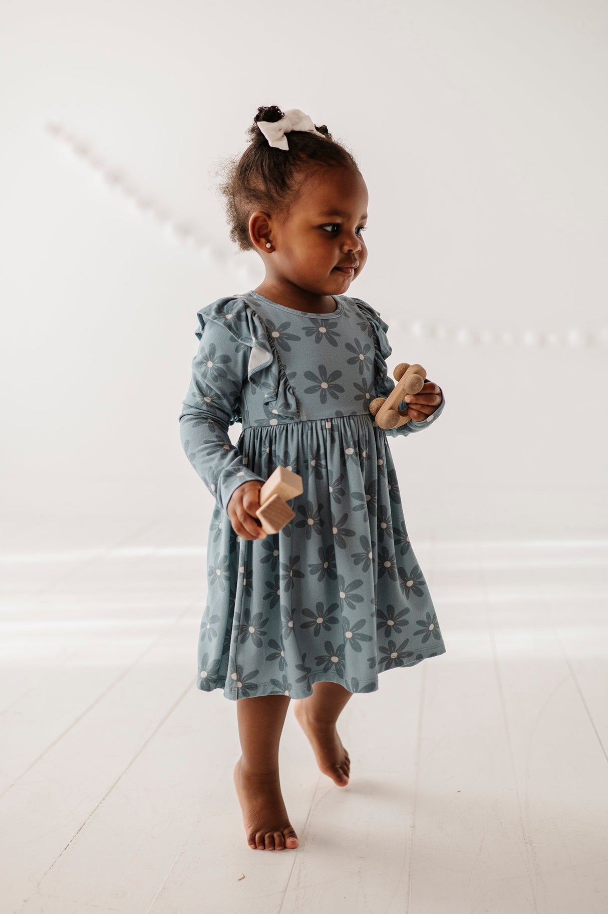 Long Sleeve Ruffle Dress - HoneyBug 