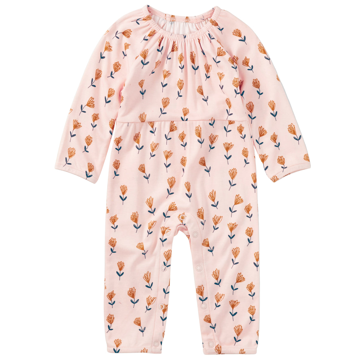 Bamboo Blend L/S Gathered Romper - Wild at Heart