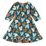 Bamboo Blend L/S Ruffle Dress - Squirrel Scurry