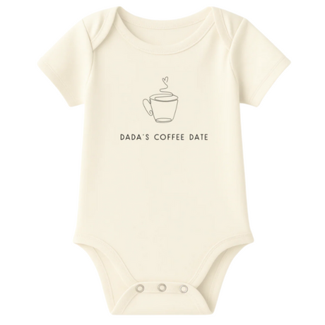 Short Sleeve Bodysuit | Dada's Coffee Date | Organic Cotton - HoneyBug 