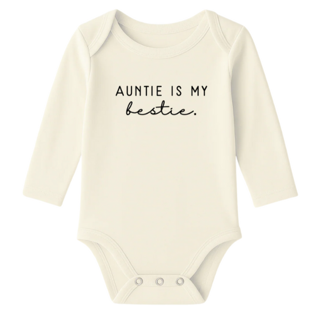 Long Sleeve Bodysuit | Auntie Is My Bestie | Organic Cotton - HoneyBug 