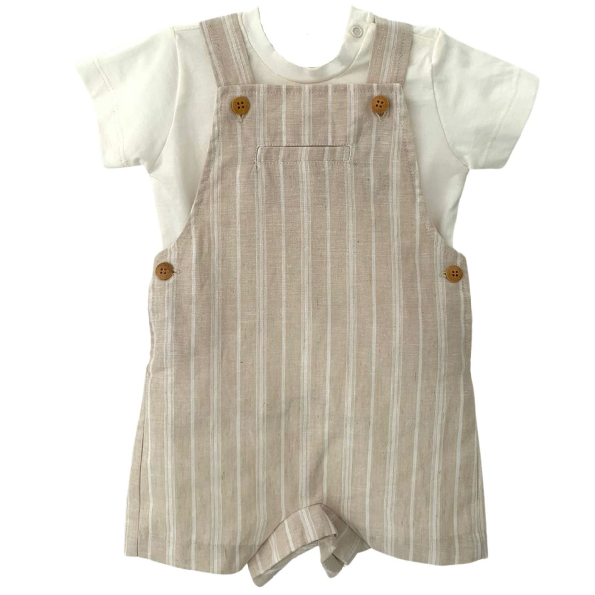 2-Piece French Stripe Romper - HoneyBug 