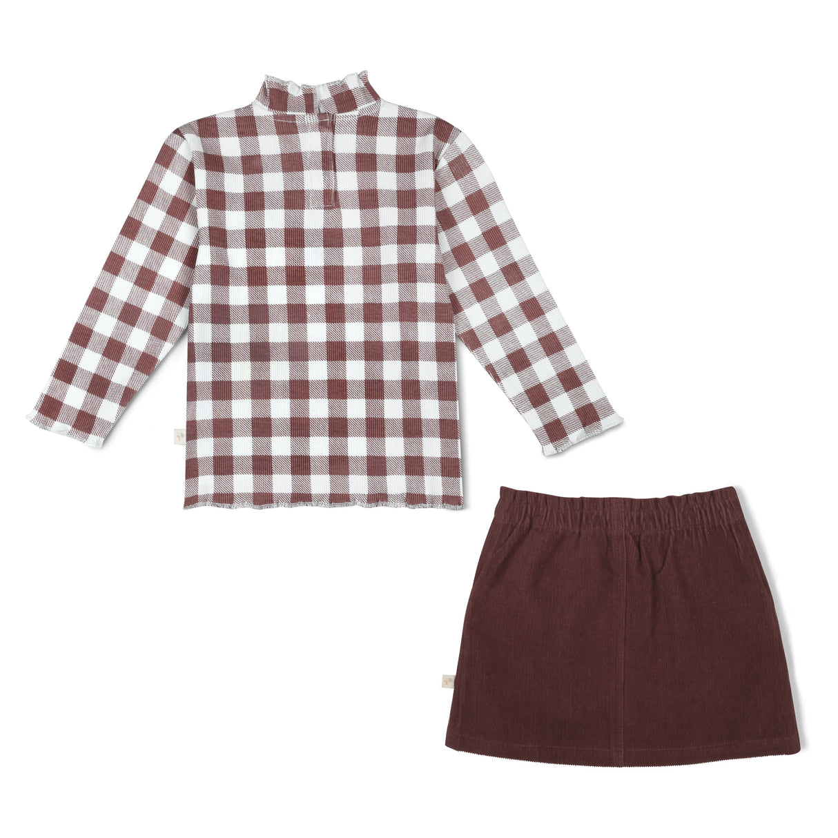 Organic Tee and Corduroy Skirt Set - Plum - HoneyBug 