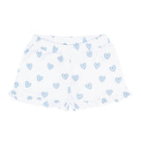 Blue Heart Print Shorts