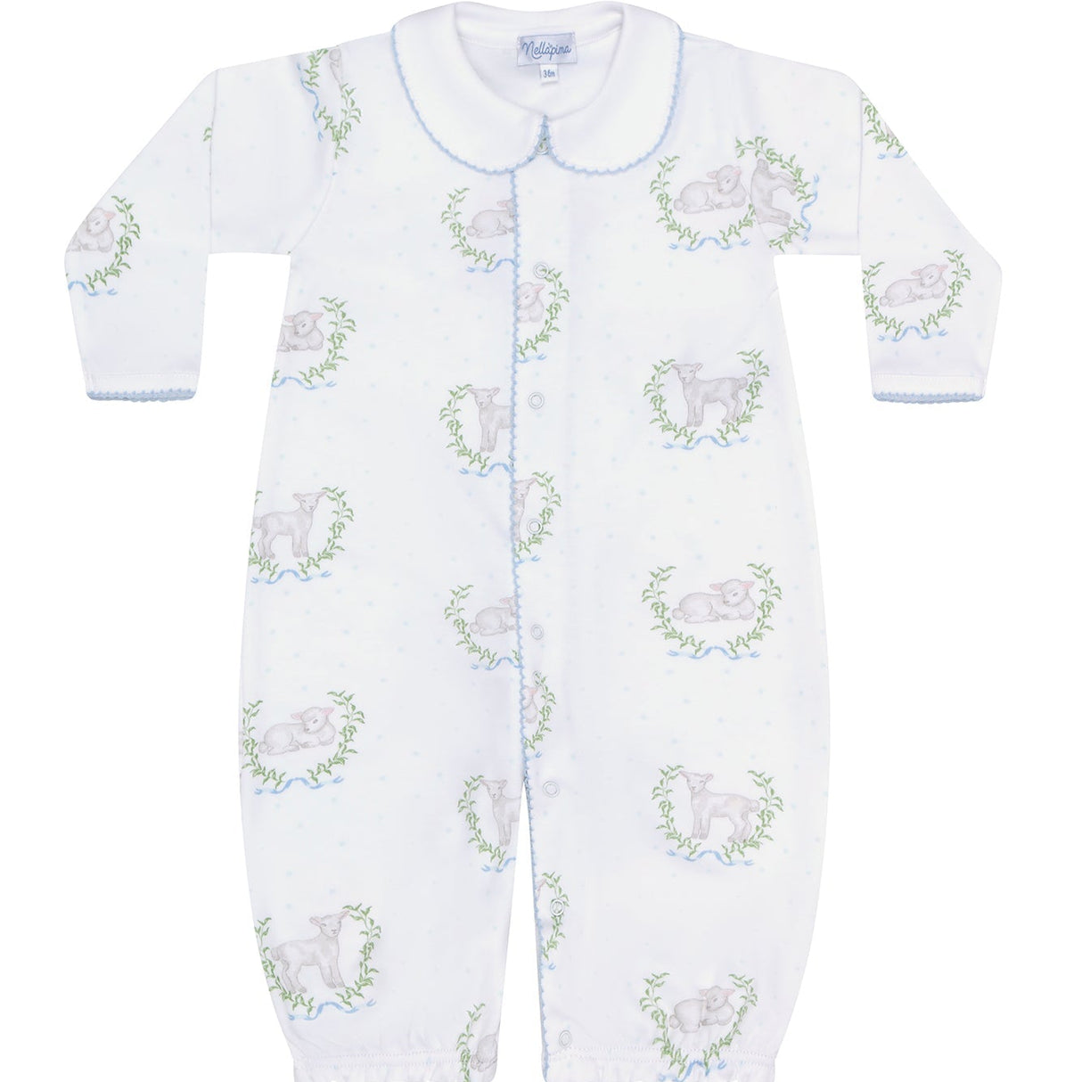 Blue Lamb Print Converter Gown