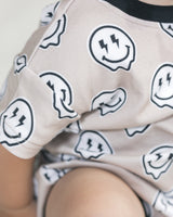 Short Sleeve Bubble Romper | Electric Drippy - HoneyBug 