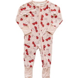 Bamboo Zip Romper | Cherry Heart - HoneyBug 