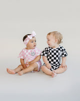 Checkered Shorts Set | Pink - HoneyBug 