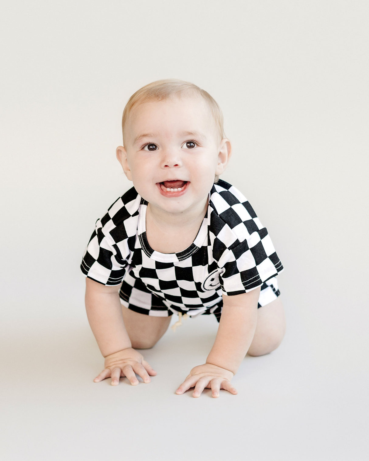 Checkered Shorts Set | Black - HoneyBug 
