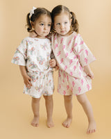 Shorts Set | Pink Bolts - HoneyBug 
