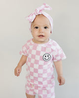 Checkered Shorts Set | Pink - HoneyBug 