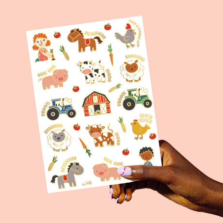 Farm Life Tats - 30 Foil Temporary Tattoos
