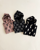 Hooded Bubble Romper  | Mocha Bolts - HoneyBug 