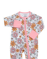 Bamboo Zip Romper | Retro Garden - HoneyBug 