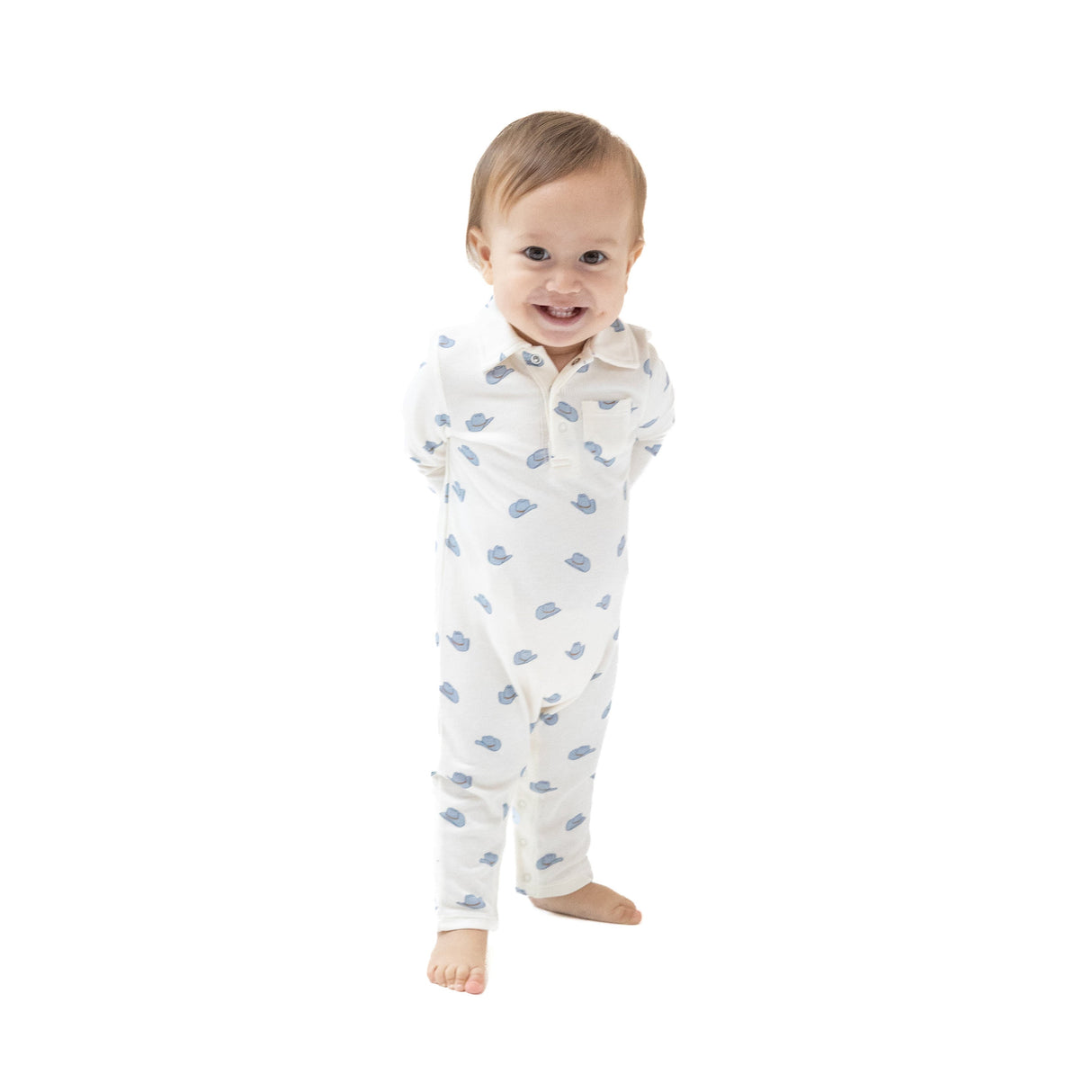 Polo Romper - HoneyBug 