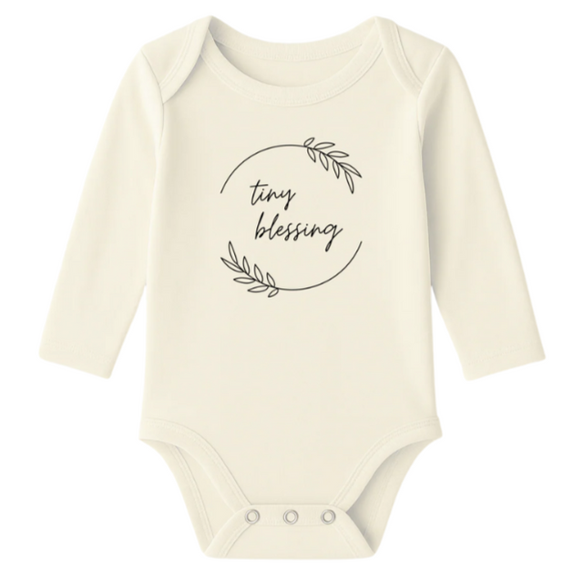 Tiny Blessing - Long Sleeve Organic Bodysuit - HoneyBug 