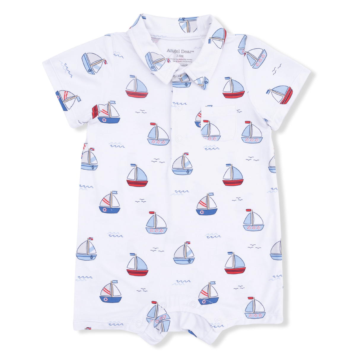 Bubbly Sailboats Blue - Polo Shortie