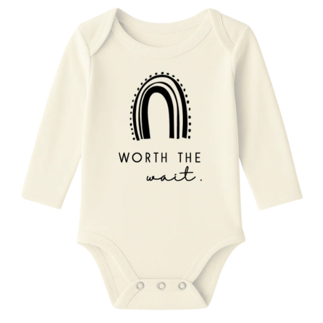 Worth the Wait - Long Sleeve Organic Bodysuit - HoneyBug 