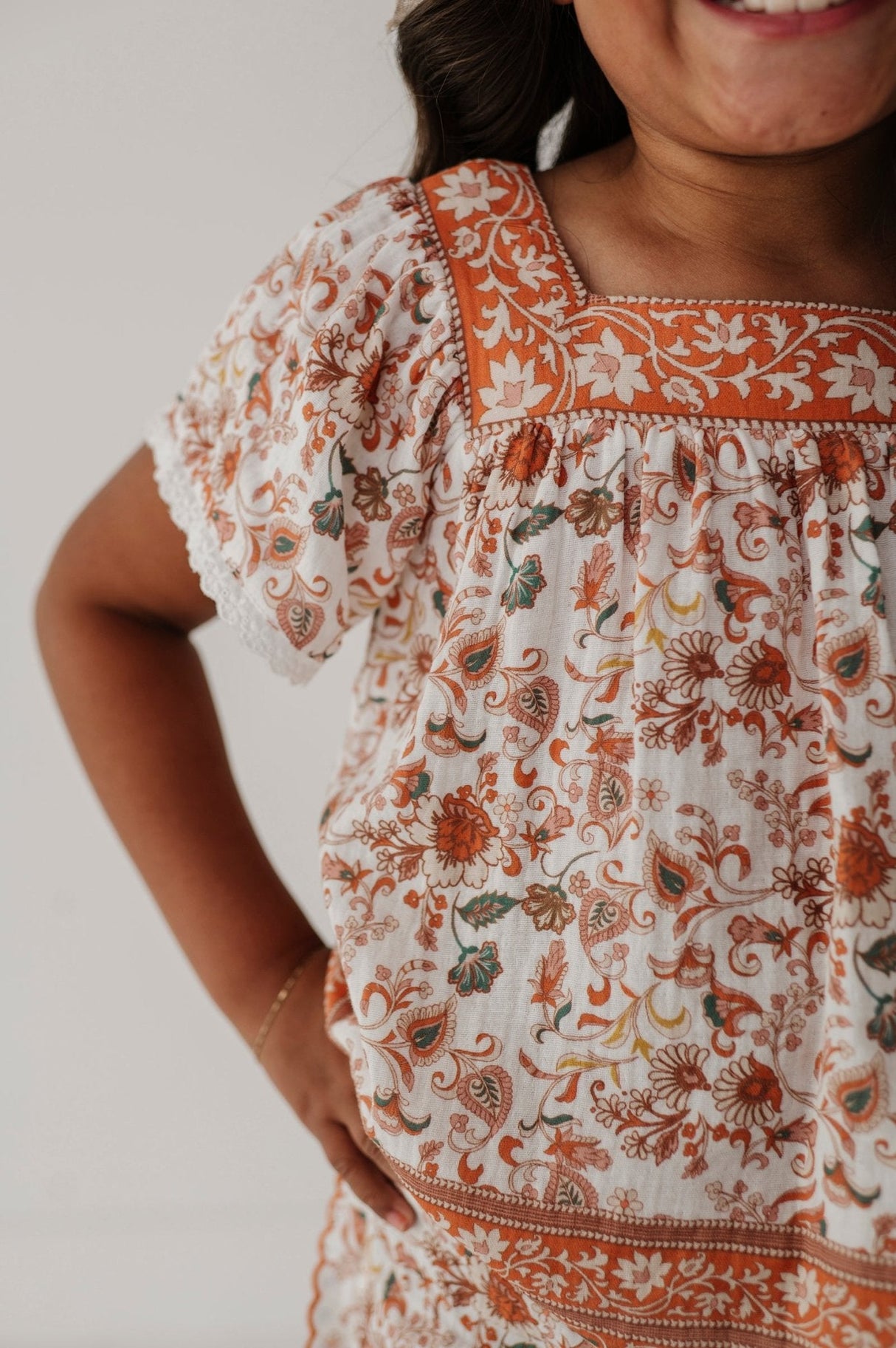 Square Neck Peasant Top
