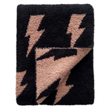 Lightning Bolt Fuzzy Blanket | Mocha - HoneyBug 