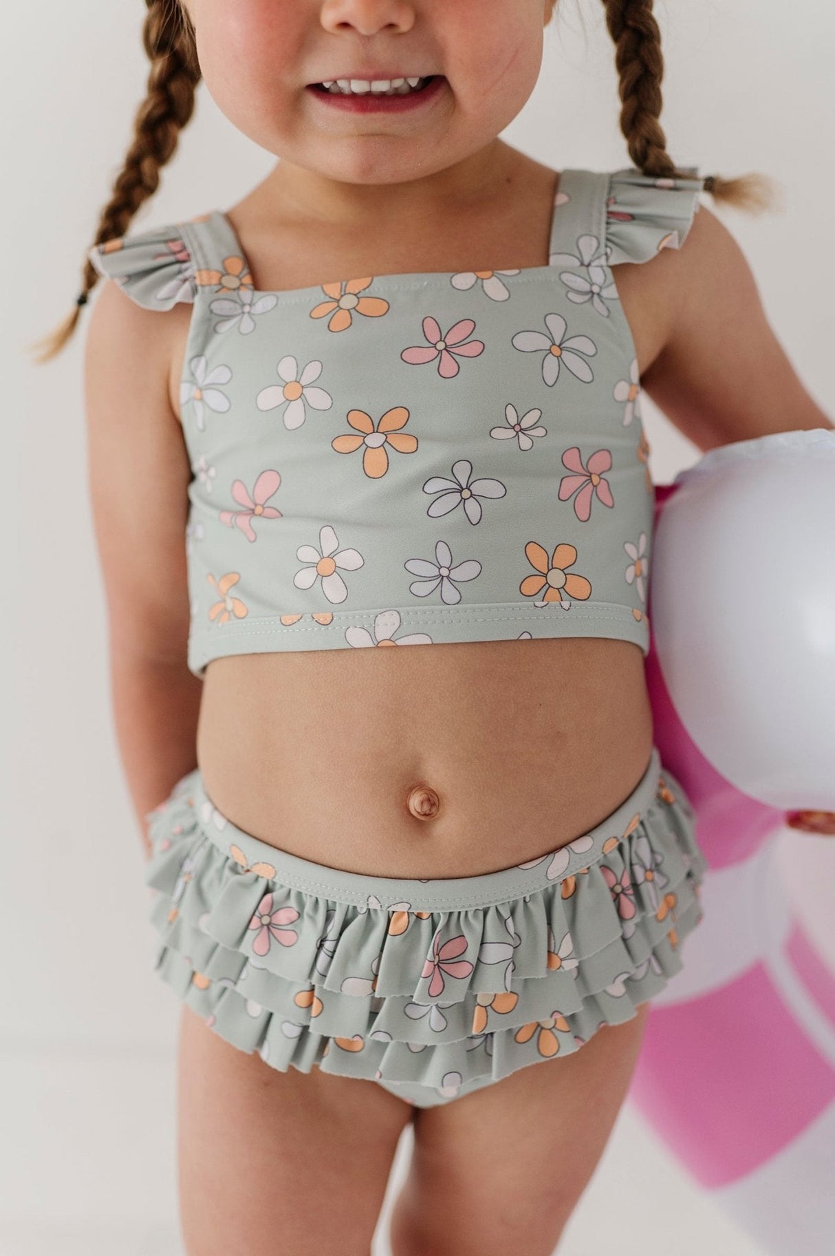 Girl's Two-Piece Ruffle Swimsuit