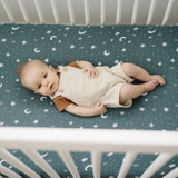 Night Sky Muslin Crib Sheet - HoneyBug 