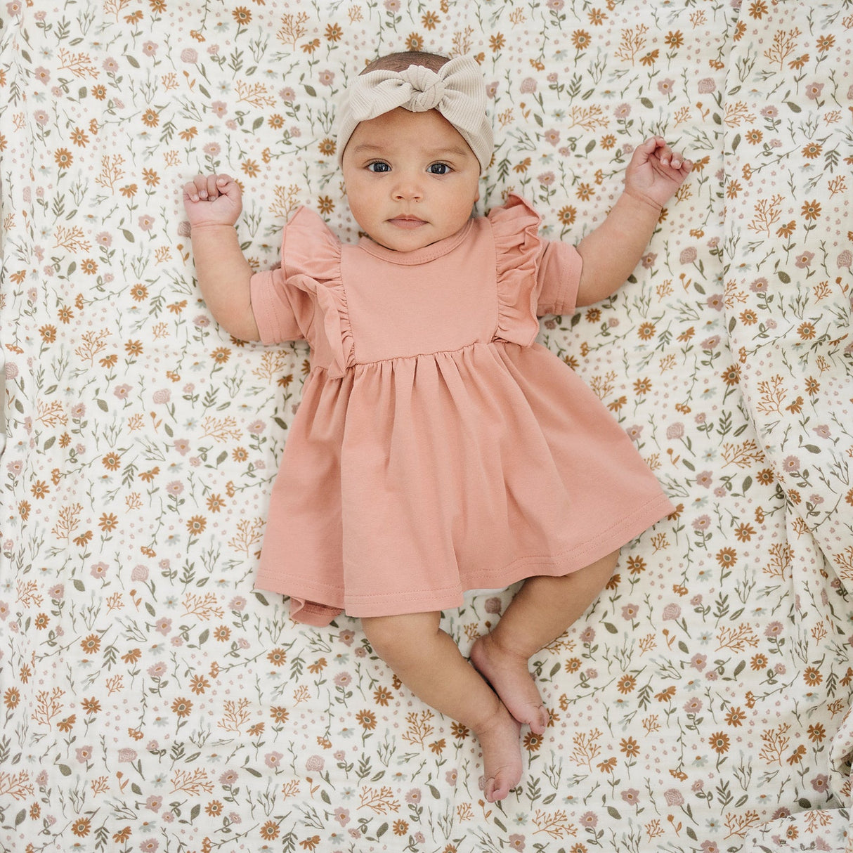 Vanilla Organic Cotton Ribbed Head Wrap - HoneyBug 