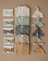 Oatmeal Organic Cotton Ribbed Snap - HoneyBug 