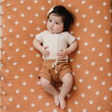 Vanilla Organic Cotton Ribbed Snap Bodysuit - HoneyBug 