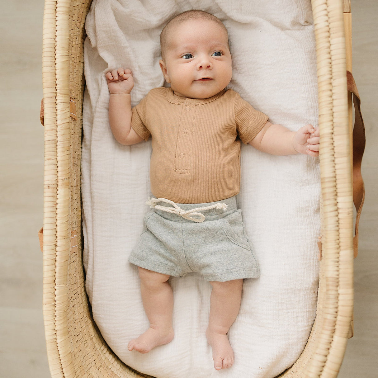 Cafe Organic Cotton Ribbed Snap Bodysuit - HoneyBug 