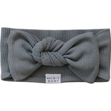 Grey Organic Cotton Ribbed Head Wrap - HoneyBug 