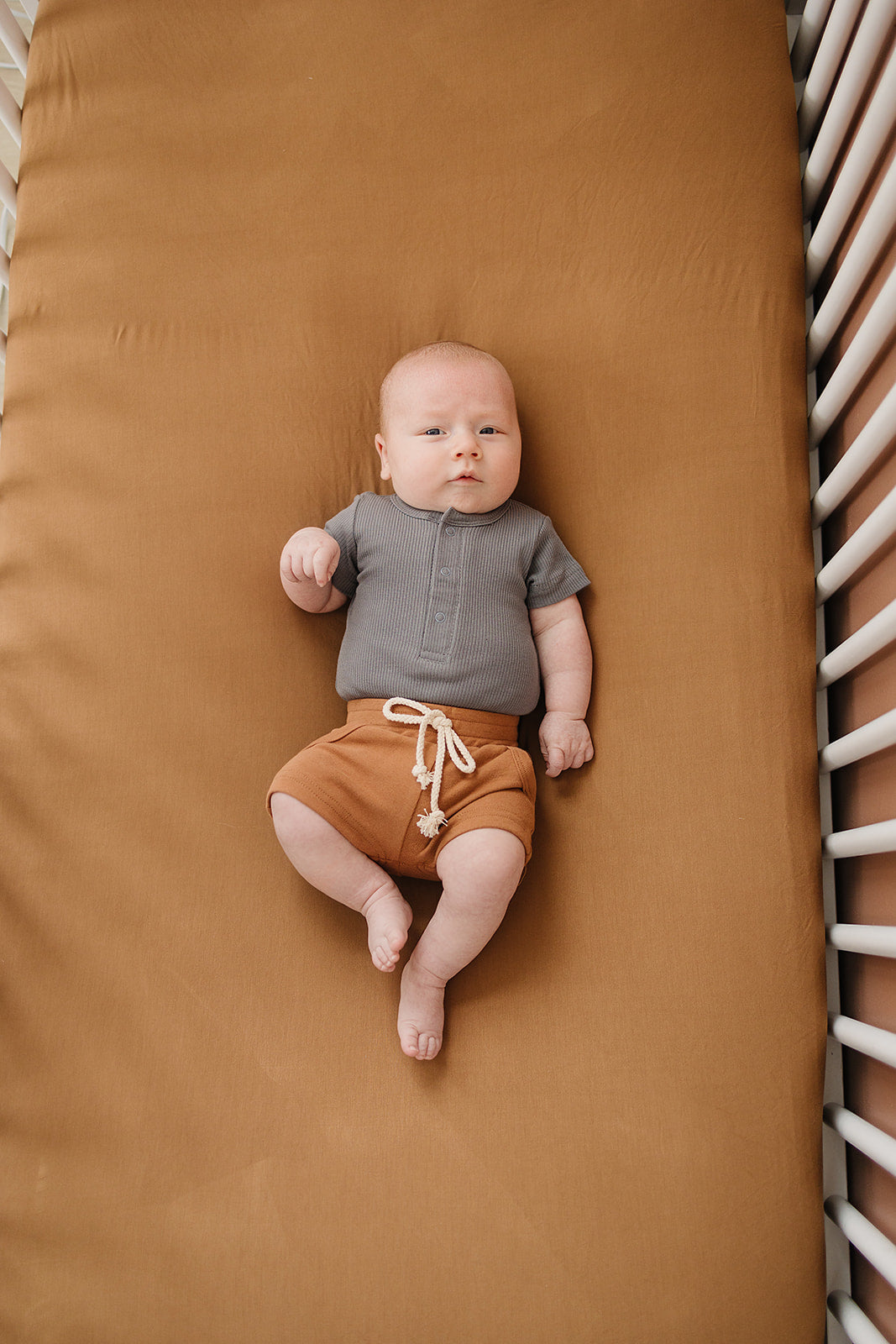 Mustard Bamboo Stretch Crib Sheet - HoneyBug 