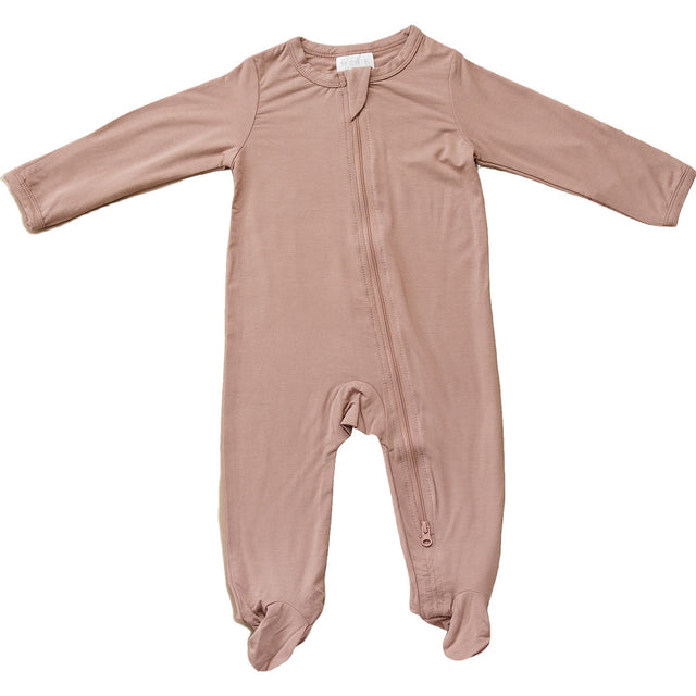 Dusty Rose Bamboo Footed Zipper - HoneyBug 