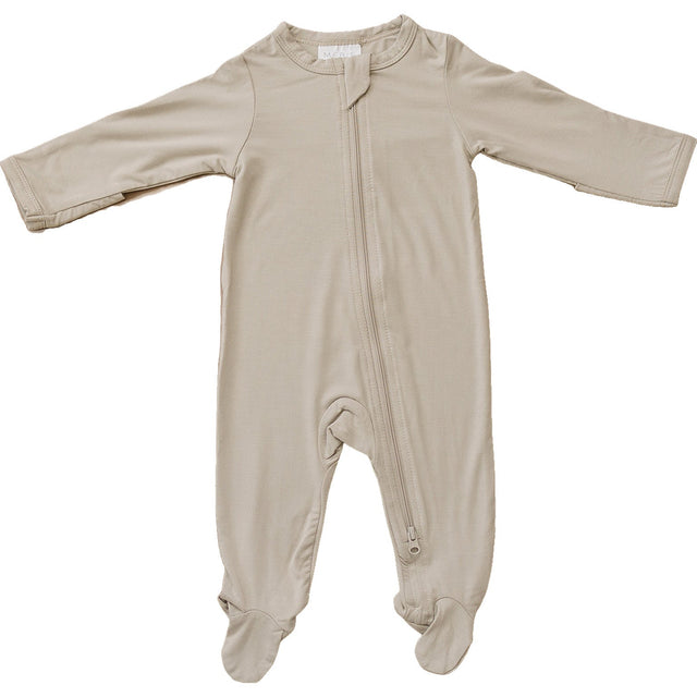 Oatmeal Bamboo Footed Zipper - HoneyBug 