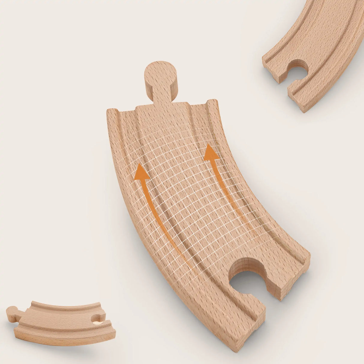 Tiny Land® Wooden Track Trains 55 Pcs - HoneyBug 