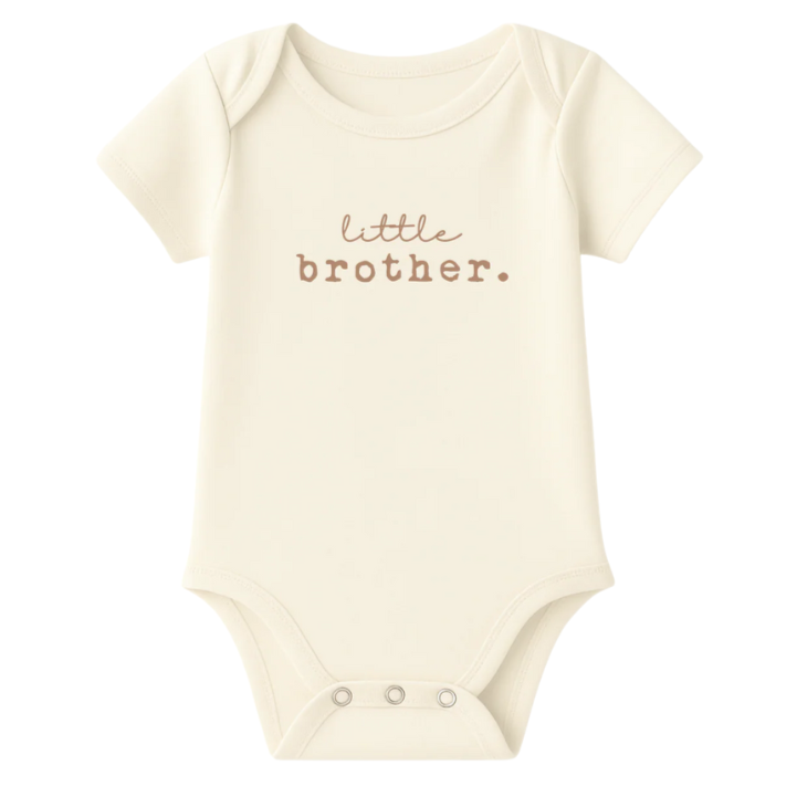 Little Brother Clay Organic Cotton Baby Bodysuit Short Sleeve - HoneyBug 