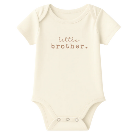 Little Brother Clay Organic Cotton Baby Bodysuit Short Sleeve - HoneyBug 