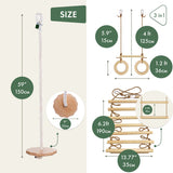 3in1 Swings Set: Rope Ladder + Gymnastic Rings + Disc Rope Swing - HoneyBug 