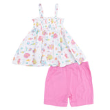 Sunny Coral Reef Fish - Smocked Top with Bike Short
