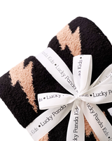 Lightning Bolt Fuzzy Blanket | Mocha - HoneyBug 