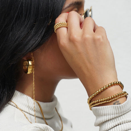 Lucia Beaded Triple Ring Set - HoneyBug 