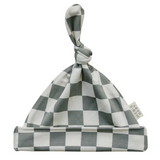 Light Green Checkered Bamboo Newborn Knot Hat - HoneyBug 