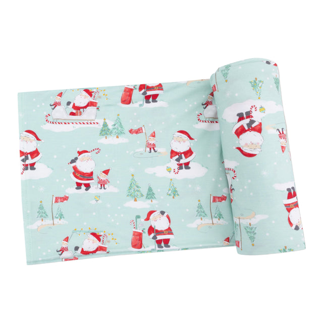 Swaddle Blanket - Golfing Santa and Elves - HoneyBug 