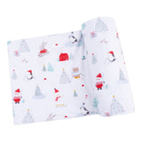 Swaddle Blanket - Santa Ski Friends - HoneyBug 