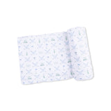 Golf Trellis Blue - 2 Way Zipper Footie & Swaddle Blanket