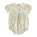Floral Smocked Collared Bubble Romper